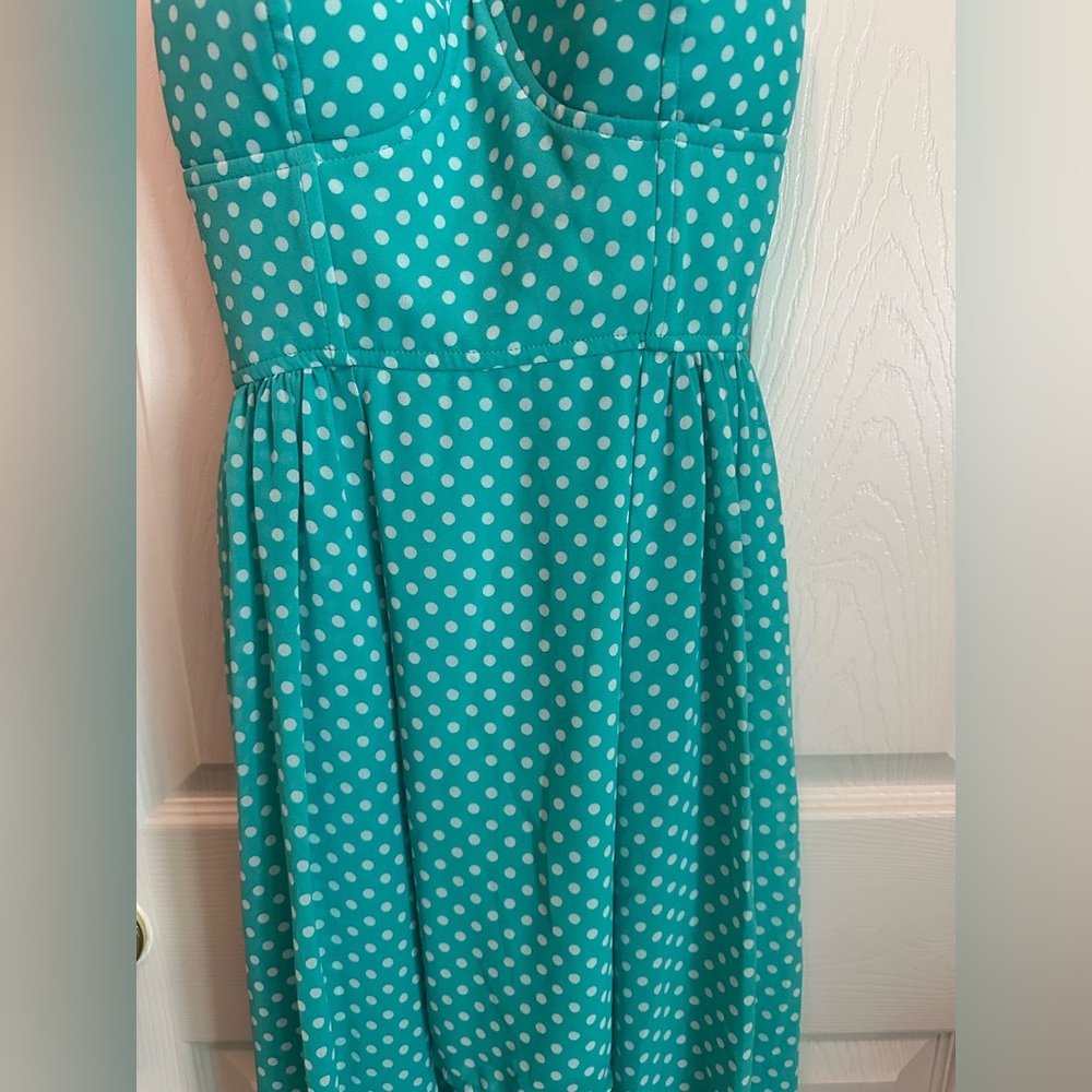 polka dot pinup rockabilly high low dress NWT - Picture 2 of 12